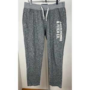 Abercrombie & Fitch Joggers Mens L Gray Preppy Y2K Soft AF Spellout Lounge